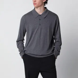 John Smedley Polo Finchley grigia in cotone