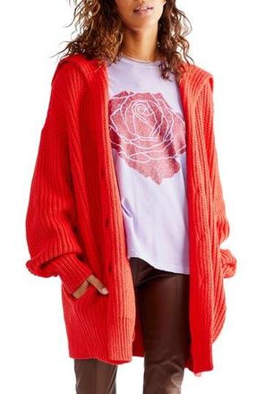 Free People Swim Too Deep Cardigan in Red Hot at Nordstrom Rack, Size X-Small