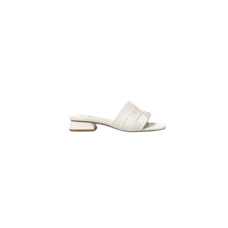 Jeannot Leren Muiltjes met Brede Band - Dames - Sandalen - Wit - 35 EU - Leer - Schoenen