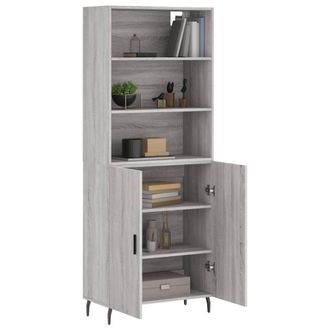 Berkfield Home Highboard Grey Sonoma 69.5x34x180 cm Engineered Wood