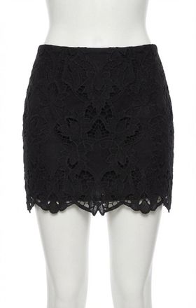 Z Supply Siren Lace Embroidered Mini Skirt In Black