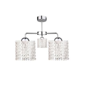 Netlighting Diament Multi Arm Semi Flush Ceiling Light Silver 40cm 3x E27