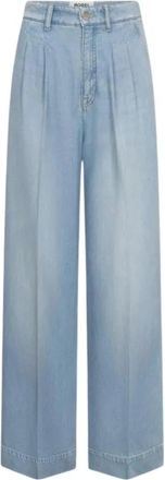 Rossi Noa Linen Mix Denim - Dames - Loose Fit Jeans - Blauw - L - Denim - Jeans