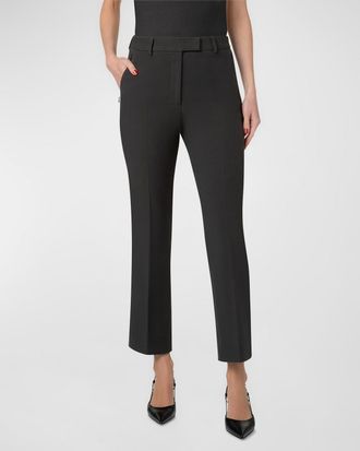 Akris Francy Lyocell Gabardine Kick Flare Crop Pants