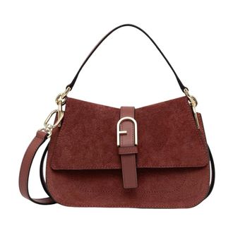 Furla Tassen, Dames, Rood, ONE Size, Su&egrave;de, Flow Mini Top Handle