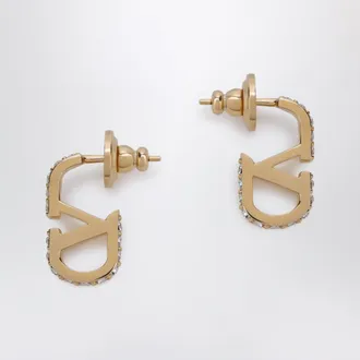 Valentino Garavani Gold-tone VLogo Signature earrings with crystals