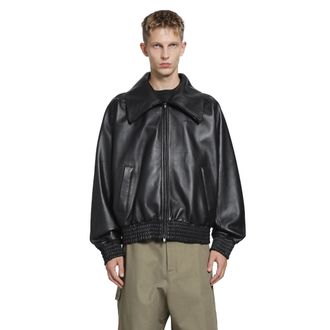 Balenciaga Leather Zip-Up Jacket