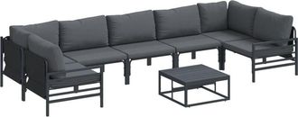 vidaXL Garden Sofa Set 8 pcs Anthracite Steel Vidaxl