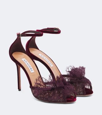 Aquazzura Salones Lover de malla con encaje