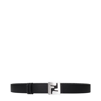 Fendi Square G&uuml;rtel Herren Leder Schwarz/Grau