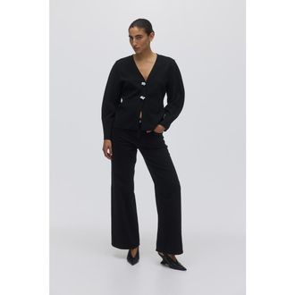 H&M Knitted Cardigan in Black at Nordstrom, Size Xx-Small
