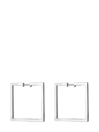 Cadar 18kt white gold Foundation square hoop earrings - Silver