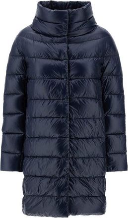 Herno Bright Blue High-Neck Midi Puffer Jacket