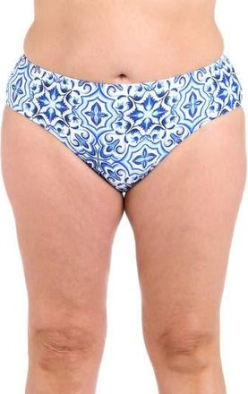 La Blanca Alborian Mid Rise Bikini Bottoms in Blue at Nordstrom Rack, Size 22W