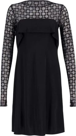 Givenchy Zwarte Gedrapeerde Jersey en Monogram Tule Mini Jurk - Dames - Korte kleedjes - Zwart - S - Tule - Kleedjes
