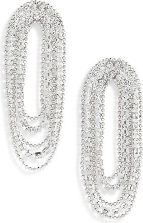 Nordstrom Rack Crystal ChainFringe Earrings in Clear- Silver at Nordstrom Rack