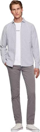 HUGO BOSS Effen Slim Heren Chino (Donkergrijs)