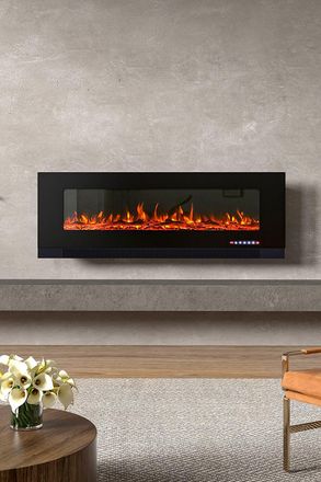 Living and Home 50inch Wall Mounted Electric Fireplace Black