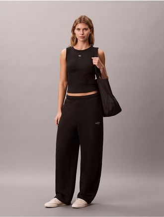 Calvin Klein Jeans Calvin Klein Womens Monologo Fleece Barrel Pants - Black - XL