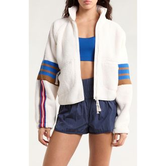 Free People FP Movement Mountain High Fleece Jacket in Ivory Combo at Nordstrom Rack, Size Medium