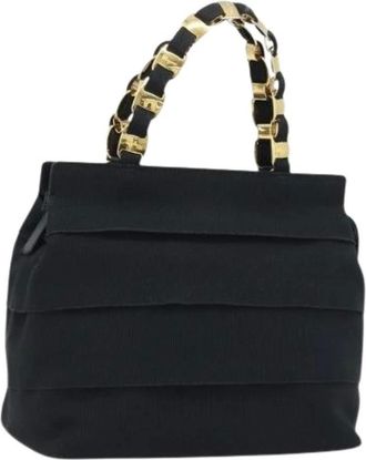 Ferragamo Pre-owned Handbags, female, Black, Size: ONE SIZE Pre-owned Nylon Hand Bag