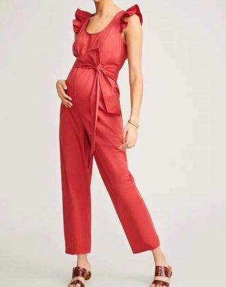 Hatch Womens Lianne Jumpsuit In Red
