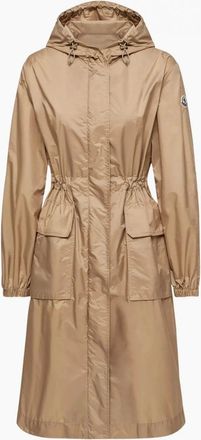 Moncler Womens Womens Hiengos Long Parka Beige - Cream - Size: 12