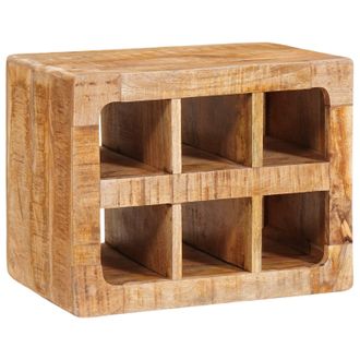 Berkfield Home Wine Rack Wall-mounted with Storage Brown Solid mango wood