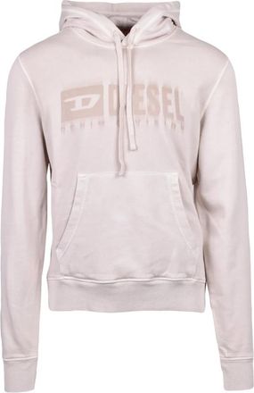 Diesel Felpa con cappuccio - Heren - Hoodies - Beige - M - Katoen - Hoodies & sweatvesten
