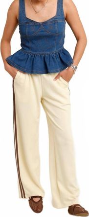 Moon River Darling Denim Peplum Top In Navy