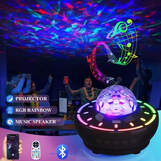 OEM L&aacute;mpara Bluetooth De 11 W Con Proyecci&oacute;n De Sonido, L&aacute;mpara Colorida De 2400 Mah Con Efecto Cielo Estrellado, Recargable Por Usb, Ideal Para Dormitori