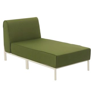 Oviala Chaise longue para muebles de jard&iacute;n modulares en tela verde caqui