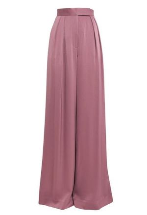 Alex Perry Satin Crepe Wide-Leg Trousers Size L