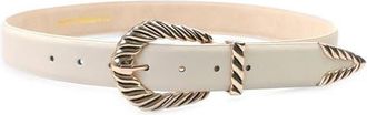 Petit Moments Modern Rodeo Faux Leather Belt in Cream/Gold at Nordstrom, Size X-Small