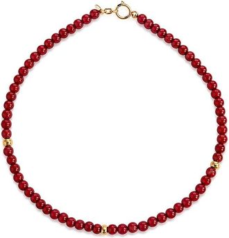 Jewelmak 14K Red Coral Bracelet