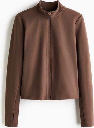 H&M Zip-through Sports Jacket With Softmove in Mocha at Nordstrom, Size X-Large