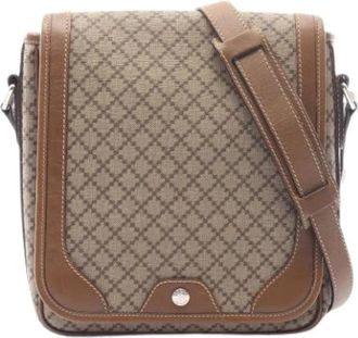 Gucci Pre-owned Vintage Canvas Shoulder Bag - unisex - Vintage Schoudertas - Beige - ONE Size - Leer - Vintage