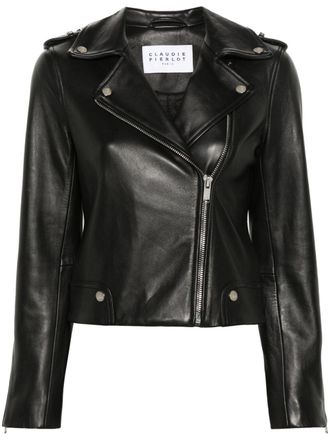 Claudie Pierlot leather biker jacket - Black