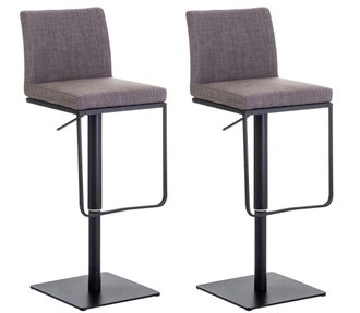 Clp Clp - Lote De 2 Taburetes De Bar Funda De Tela Panam&aacute; Gris Negro