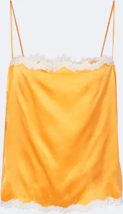 D&ocirc;en D&ocirc;en Loure lace-trimmed silk satin camisole