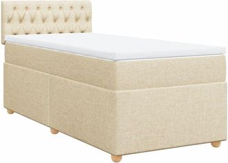 vidaXL Vidaxl - Cama Box Spring Con Colch&oacute;n Tela Color Crema 90x190 Cm