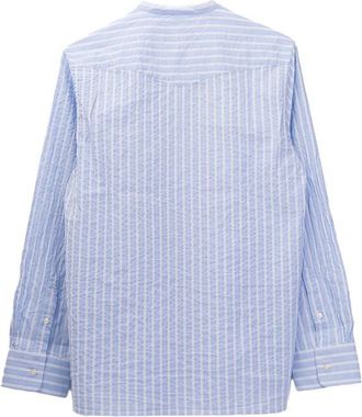 Officine G&eacute;n&eacute;rale Striped Cotton Shirt - Blue