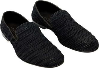 John Varvatos Venice Woven Loafer in Mineral Black at Nordstrom, Size 12