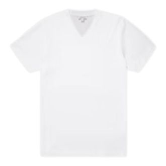 Sunspel T-Shirts, male, White, Size: 2XL Riviera V Neck T-Shirt