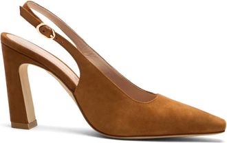 Stuart Weitzman Stassi Slingback Pomp 85 - Dames - Pumps - Bruin - 35 1/2 EU - Leer - Schoenen