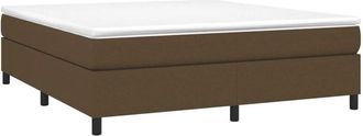 vidaXL Cama Sin Colch&oacute;n De Tela Marr&oacute;n Oscuro 180x200 Cm Vidaxl