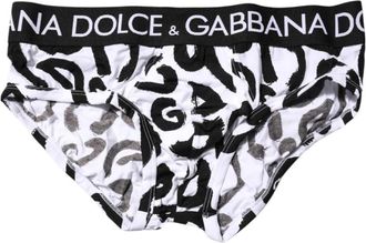 Dolce & Gabbana Geometrische Print Zwembroek - Heren - Onderbroek - Wit - S - Polyester - Ondergoed