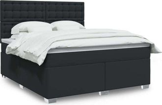 vidaXL Vidaxl - Cama Box Spring Con Colch&oacute;n Cuero Sint&eacute;tico Negro 180x200 Cm