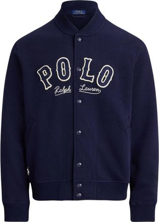 Ralph Lauren De RL Fleece Western-Logo Hoodie - Heren - Bomber jackets - Blauw - S - Katoen - Jassen