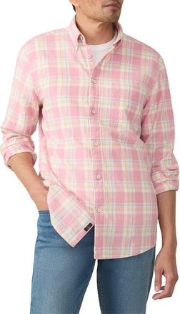 Faherty Breeze Linen Blend Button-Down Shirt in Redstone Valley Plaid at Nordstrom Rack, Size Xx-Large